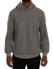 Daniele Alessandrini Gray Pullover Hodded Cotton Sweater -   -  Daniele Alessandrini.