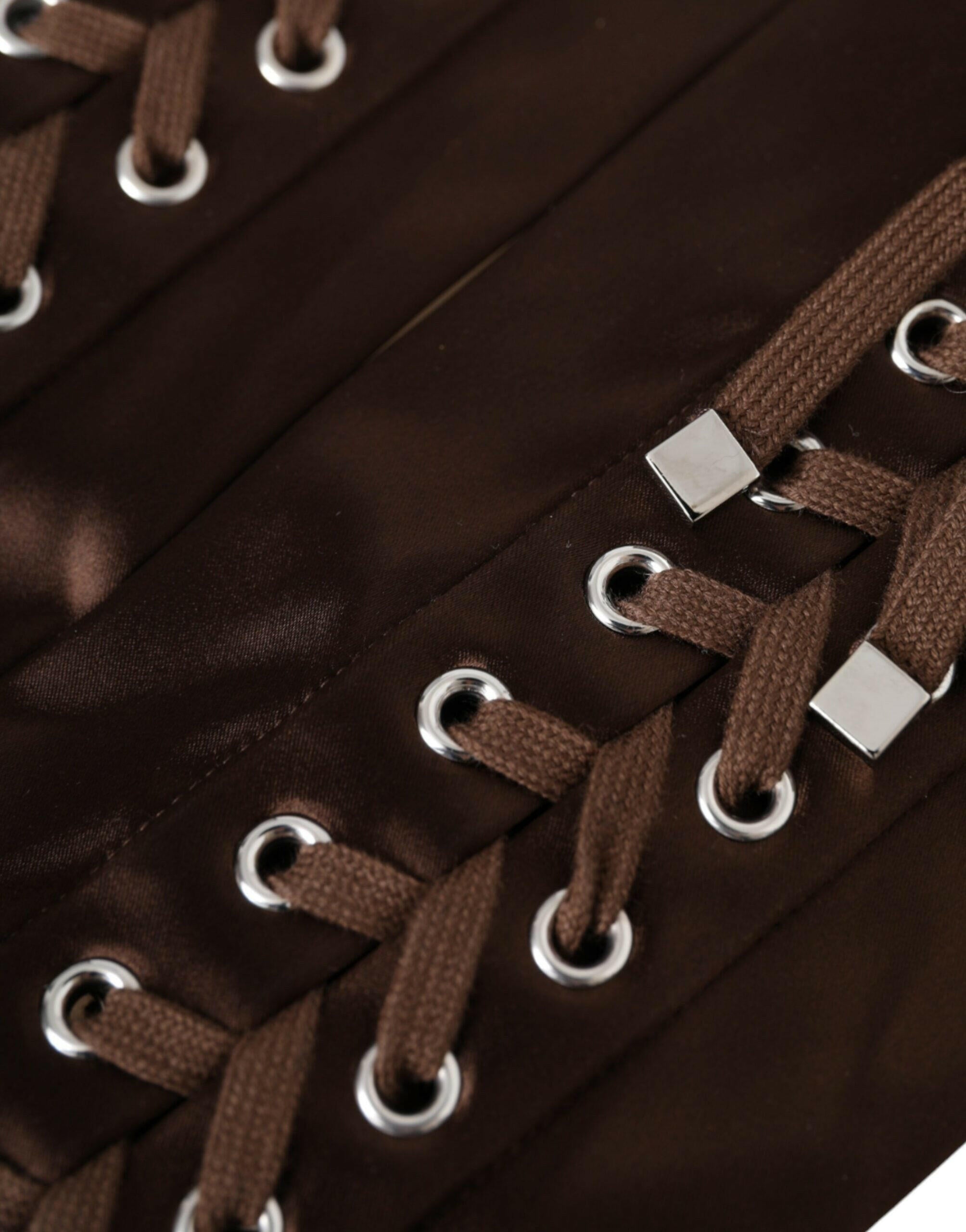 Dolce & Gabbana Brown Acetate Lace Up Fingerless Gloves -   -  Dolce & Gabbana. Dolce & Gabbana Brown Acetate Lace Up Fingerless Gloves -   -  Dolce & Gabbana.