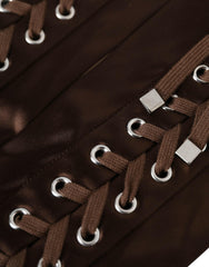 Dolce & Gabbana Brown Acetate Lace Up Fingerless Gloves -   -  Dolce & Gabbana.