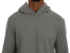 Daniele Alessandrini Gray Pullover Hodded Cotton Sweater -   -  Daniele Alessandrini.
