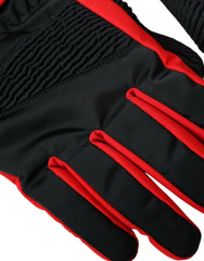 Dolce & Gabbana Black Red Nylon Wrist Length Gloves -   -  Dolce & Gabbana.