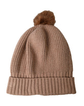 Dolce & Gabbana Brown Solid Knitted Fur Ball Winter Beanie Hat -   -  Dolce & Gabbana.