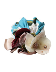 Dolce & Gabbana Blue Floral Motif Turban Head Hat Women -   -  Dolce & Gabbana.