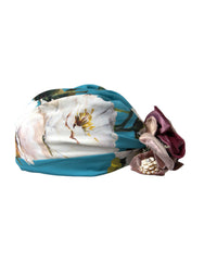 Dolce & Gabbana Blue Floral Motif Turban Head Hat Women -   -  Dolce & Gabbana.