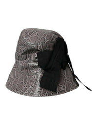 Dolce & Gabbana Black Gray Patterned Leather Bucket Hat -   -  Dolce & Gabbana.