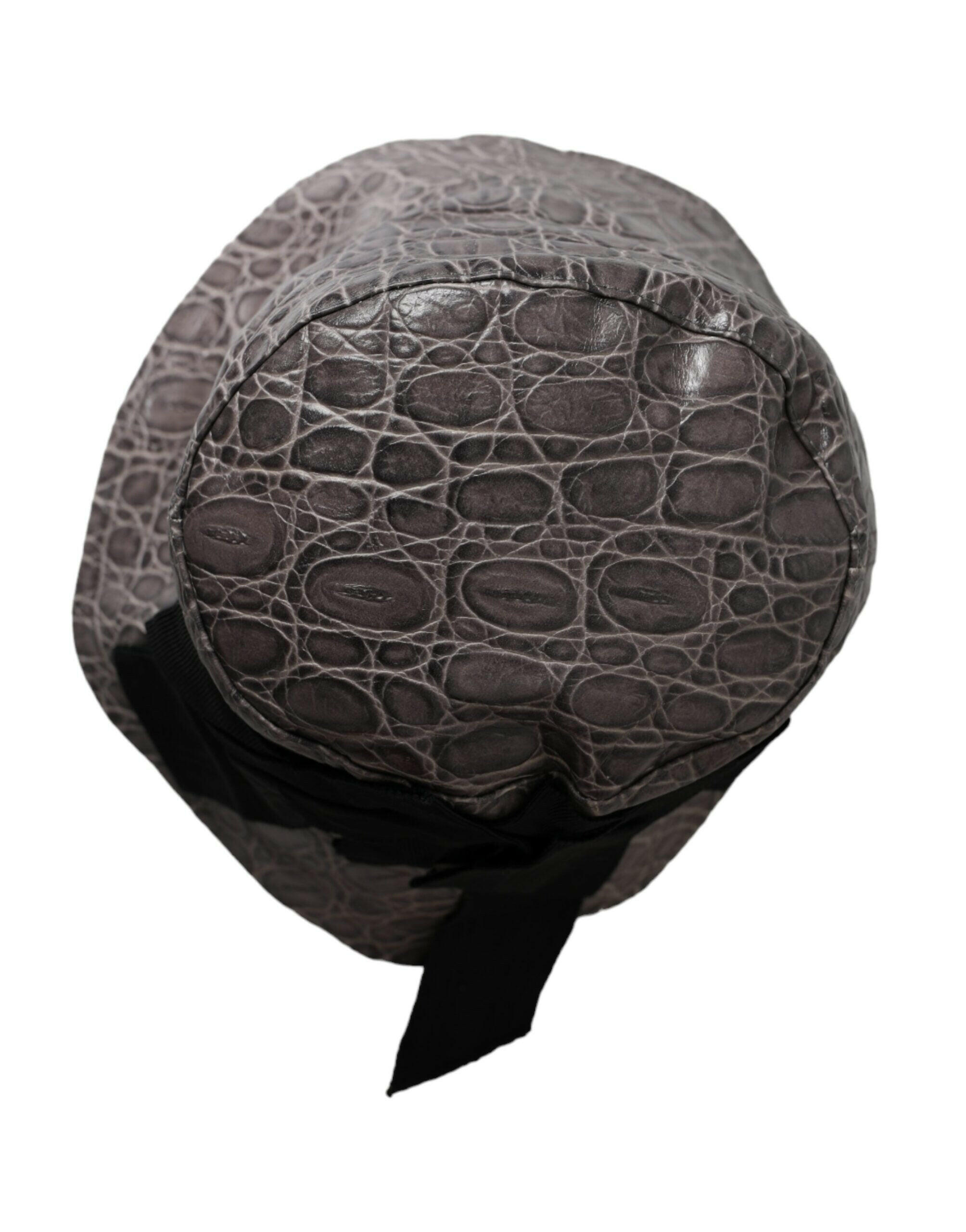 Dolce & Gabbana Black Gray Patterned Leather Bucket Hat -   -  Dolce & Gabbana. Dolce & Gabbana Black Gray Patterned Leather Bucket Hat -   -  Dolce & Gabbana.