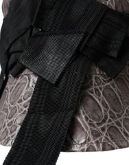 Dolce & Gabbana Black Gray Patterned Leather Bucket Hat -   -  Dolce & Gabbana.