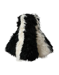 Dolce & Gabbana Black White Stripes Mohair Fur Bucket Hat -   -  Dolce & Gabbana.