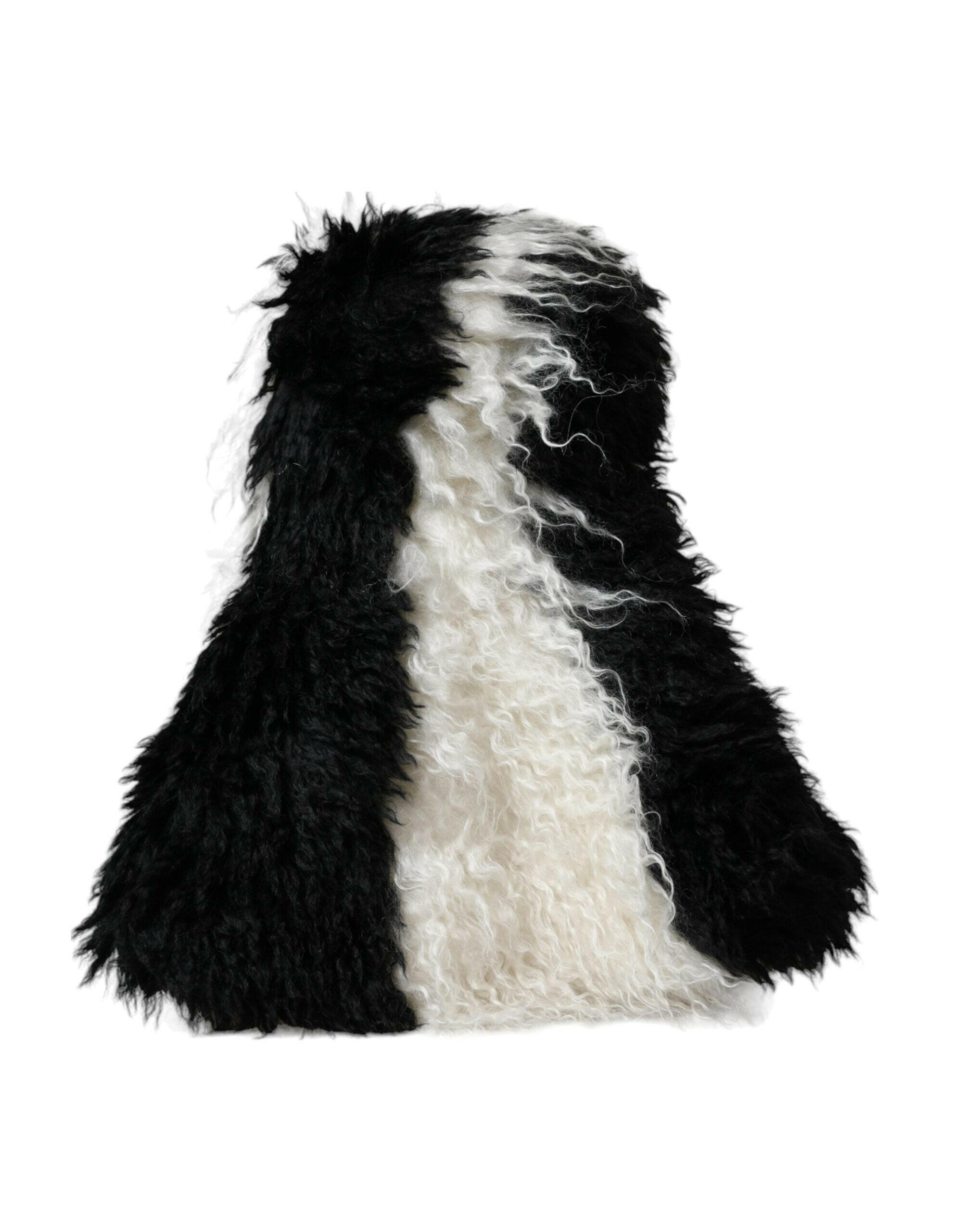 Dolce & Gabbana Black White Stripes Mohair Fur Bucket Hat -   -  Dolce & Gabbana. Dolce & Gabbana Black White Stripes Mohair Fur Bucket Hat -   -  Dolce & Gabbana.