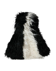 Dolce & Gabbana Black White Stripes Mohair Fur Bucket Hat -   -  Dolce & Gabbana.