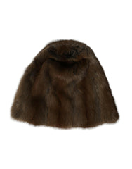 Dolce & Gabbana Brown Weasel Fur Womens Cashmere Hat Beanie -   -  Dolce & Gabbana.