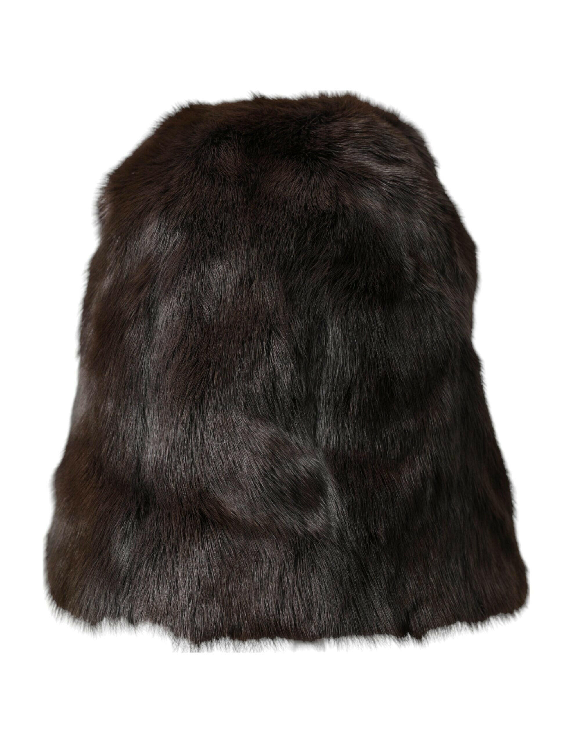 Dolce & Gabbana Brown Weasel Fur Womens Cashmere Hat Beanie -   -  Dolce & Gabbana.