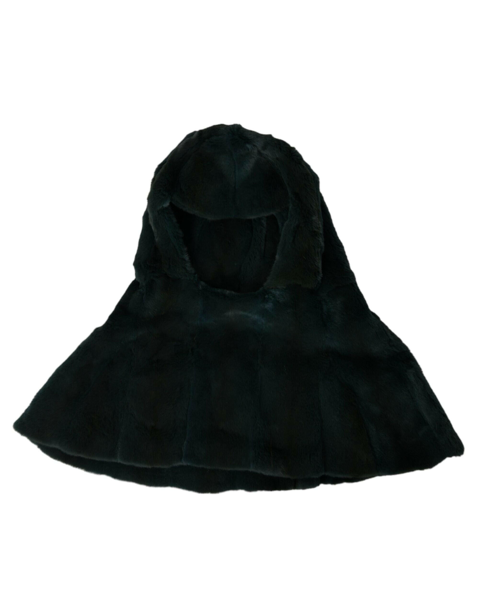 Dolce & Gabbana Black Weasel Fur Whole Head Wrap Hat -   -  Dolce & Gabbana. Dolce & Gabbana Black Weasel Fur Whole Head Wrap Hat -   -  Dolce & Gabbana.