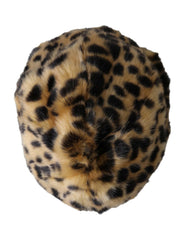 Dolce & Gabbana Brown Leopard Fur Women Bucket Hat -   -  Dolce & Gabbana.