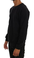 Daniele Alessandrini Black Crewneck Cotton Pullover Sweater -   -  Daniele Alessandrini.