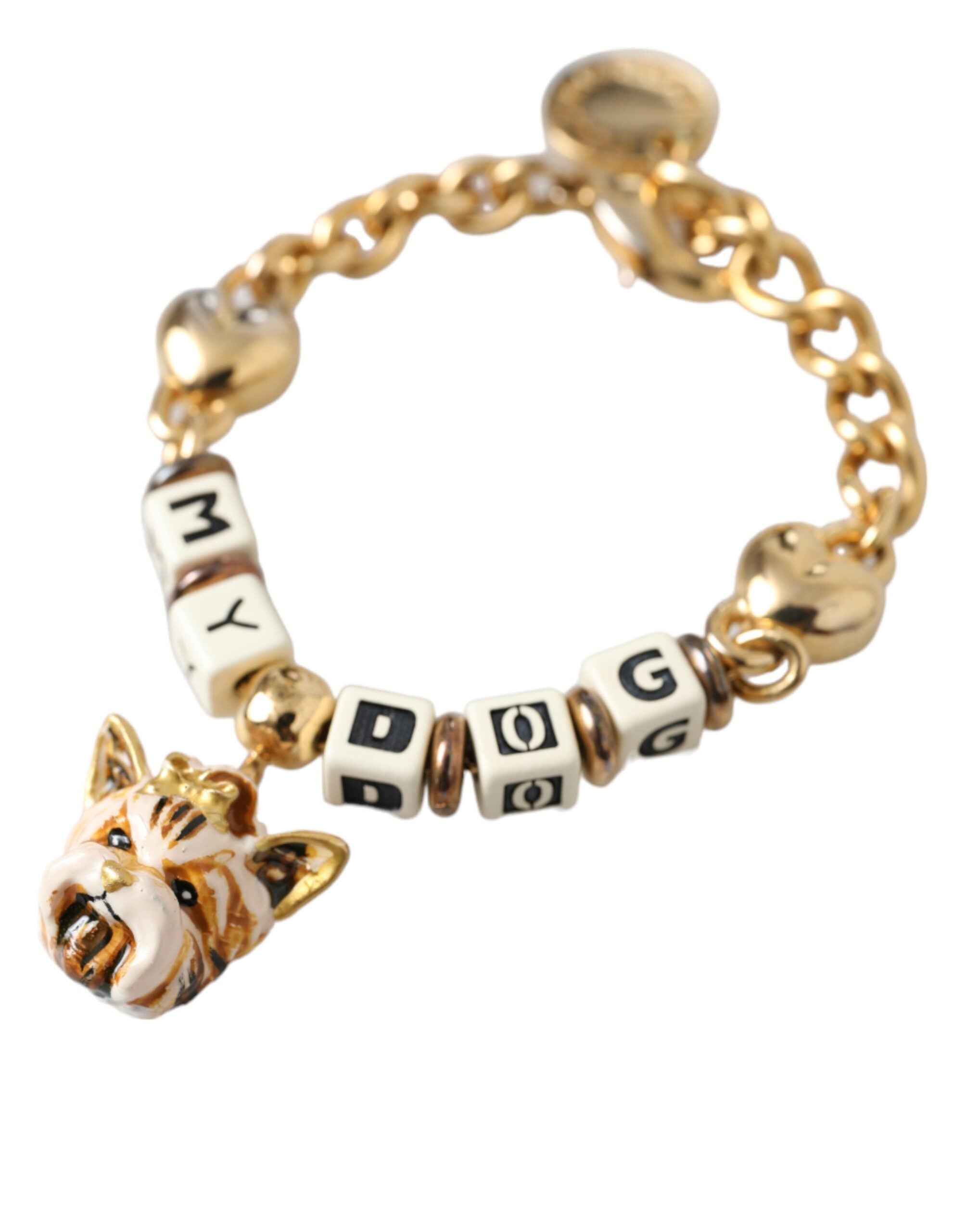 Dolce & Gabbana Gold Tone Brass Chain MY DOG Heart Bracelet -   -  Dolce & Gabbana. Dolce & Gabbana Gold Tone Brass Chain MY DOG Heart Bracelet -   -  Dolce & Gabbana.