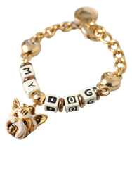 Dolce & Gabbana Gold Tone Brass Chain MY DOG Heart Bracelet -   -  Dolce & Gabbana.