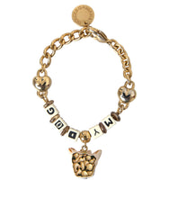 Dolce & Gabbana Gold Tone Brass Chain MY DOG Heart Bracelet -   -  Dolce & Gabbana.