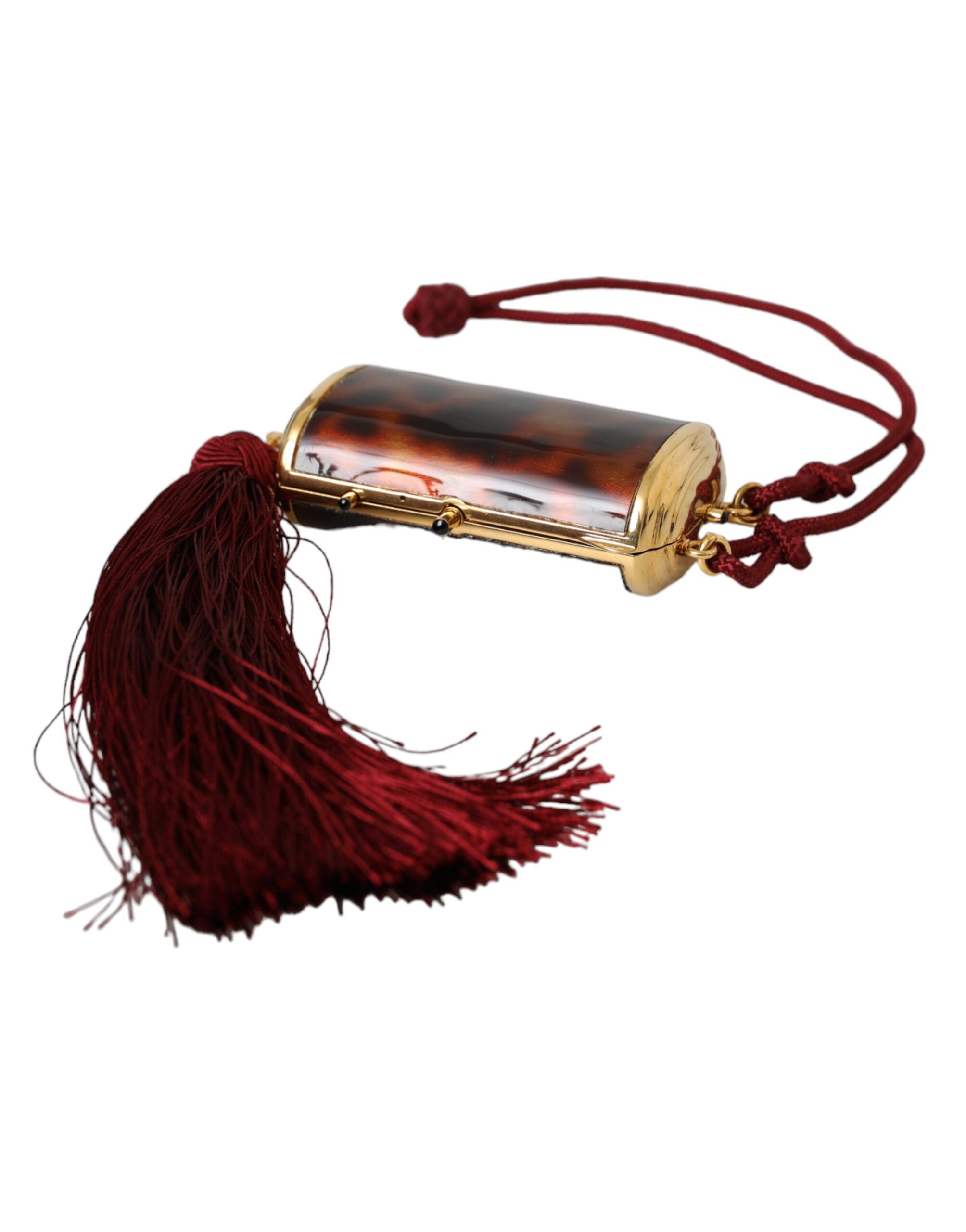 Dolce & Gabbana Brown Leopard Mini Mirror Tassel Make Up Holder Bag -   -  Dolce & Gabbana. Dolce & Gabbana Brown Leopard Mini Mirror Tassel Make Up Holder Bag -   -  Dolce & Gabbana.