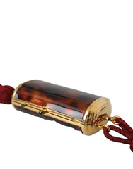 Dolce & Gabbana Brown Leopard Mini Mirror Tassel Make Up Holder Bag -   -  Dolce & Gabbana.