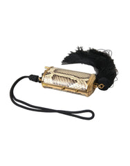 Dolce & Gabbana Beige Exotic Leather Mini Mirror Tassel Make Up Holder Bag -   -  Dolce & Gabbana.
