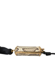 Dolce & Gabbana Beige Exotic Leather Mini Mirror Tassel Make Up Holder Bag -   -  Dolce & Gabbana.