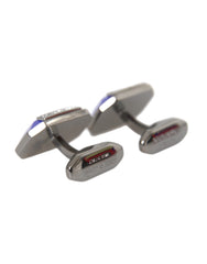Dolce & Gabbana Silver Plated Brass Pin Crystal Cufflinks -   -  Dolce & Gabbana.