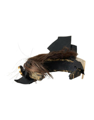 Dolce & Gabbana Black Crystal Button Brown Hair Women Headband Diadem -   -  Dolce & Gabbana.