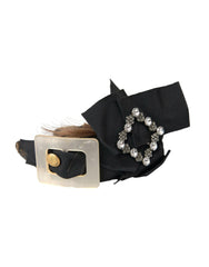 Dolce & Gabbana Black Crystal Button Brown Hair Women Headband Diadem -   -  Dolce & Gabbana.