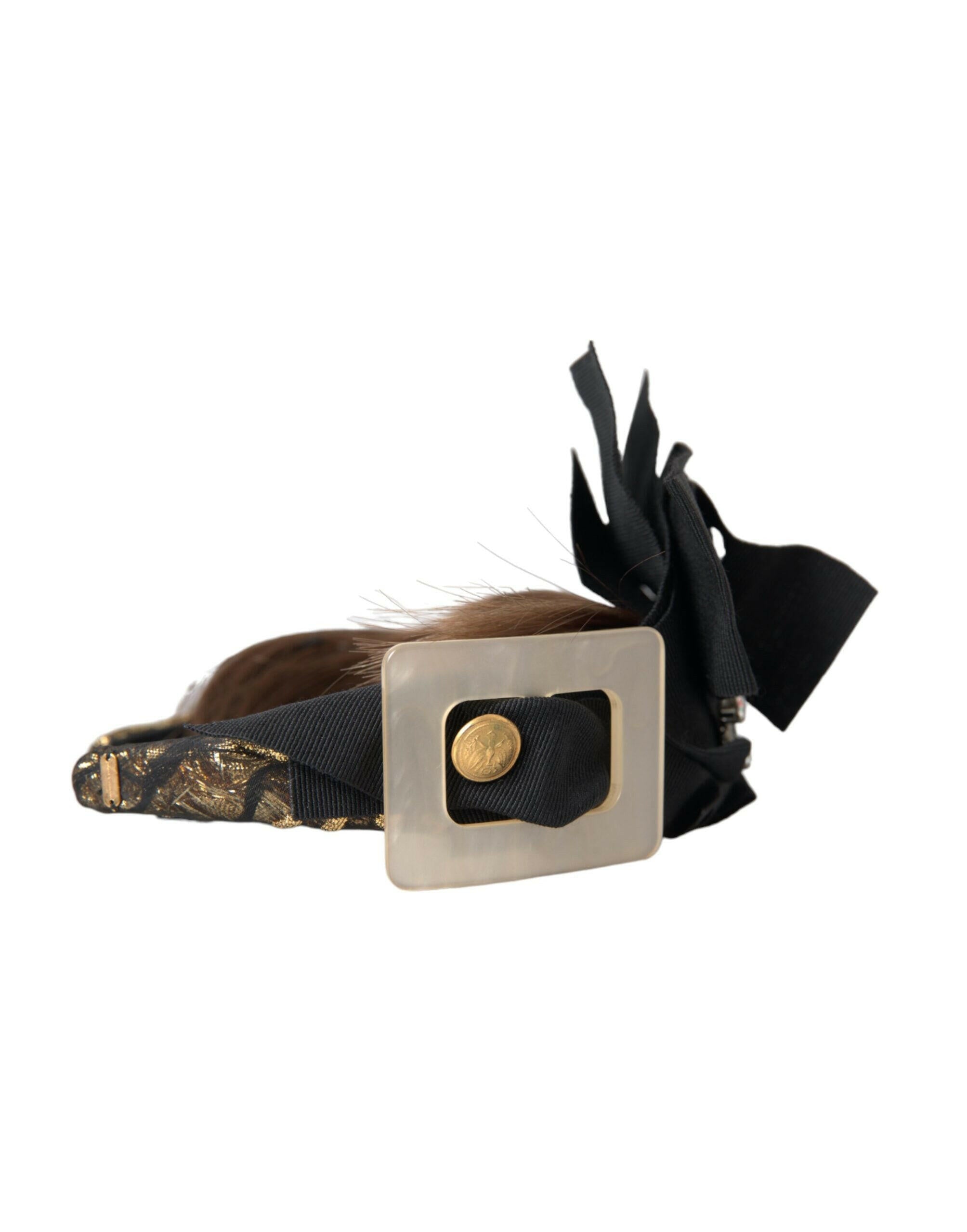 Dolce & Gabbana Black Crystal Button Brown Hair Women Headband Diadem -   -  Dolce & Gabbana. Dolce & Gabbana Black Crystal Button Brown Hair Women Headband Diadem -   -  Dolce & Gabbana.