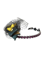 Dolce & Gabbana Black Lemons Sicily Purple Crystal Net Headband Diadem -   -  Dolce & Gabbana.