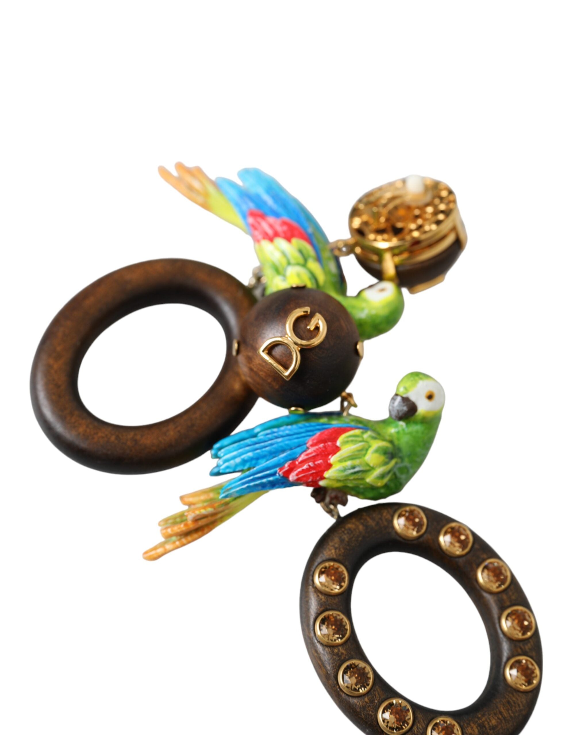 Dolce & Gabbana Multicolor Parrot Wood Brass Crystal Embellished Earrings -   -  Dolce & Gabbana. Dolce & Gabbana Multicolor Parrot Wood Brass Crystal Embellished Earrings -   -  Dolce & Gabbana.
