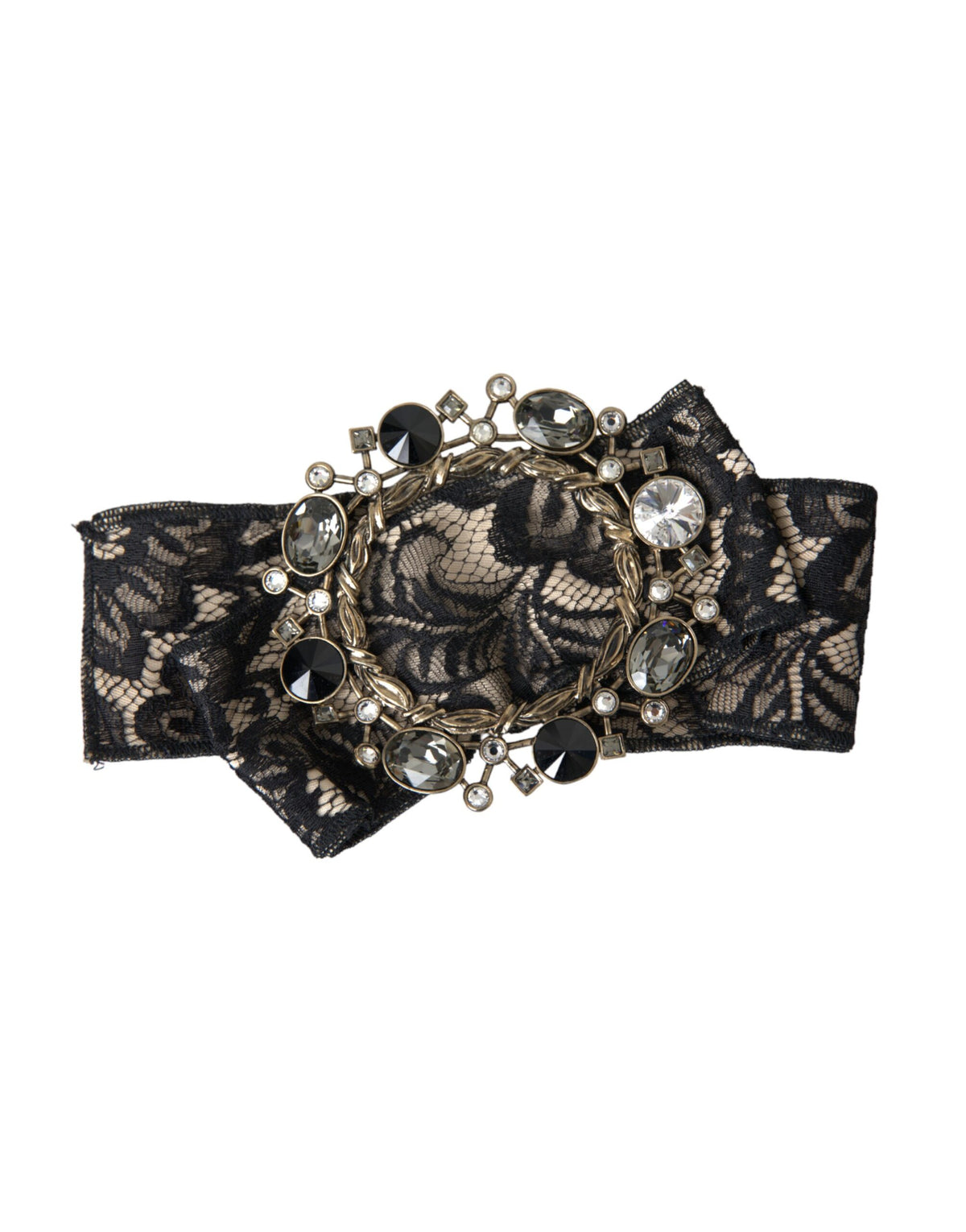 Dolce & Gabbana Black Lace Crystal Handmade Brooch Hair Pin -   -  Dolce & Gabbana.