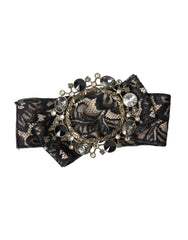 Dolce & Gabbana Black Lace Crystal Handmade Brooch Hair Pin -   -  Dolce & Gabbana.
