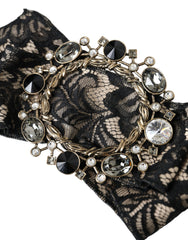 Dolce & Gabbana Black Lace Crystal Handmade Brooch Hair Pin -   -  Dolce & Gabbana.