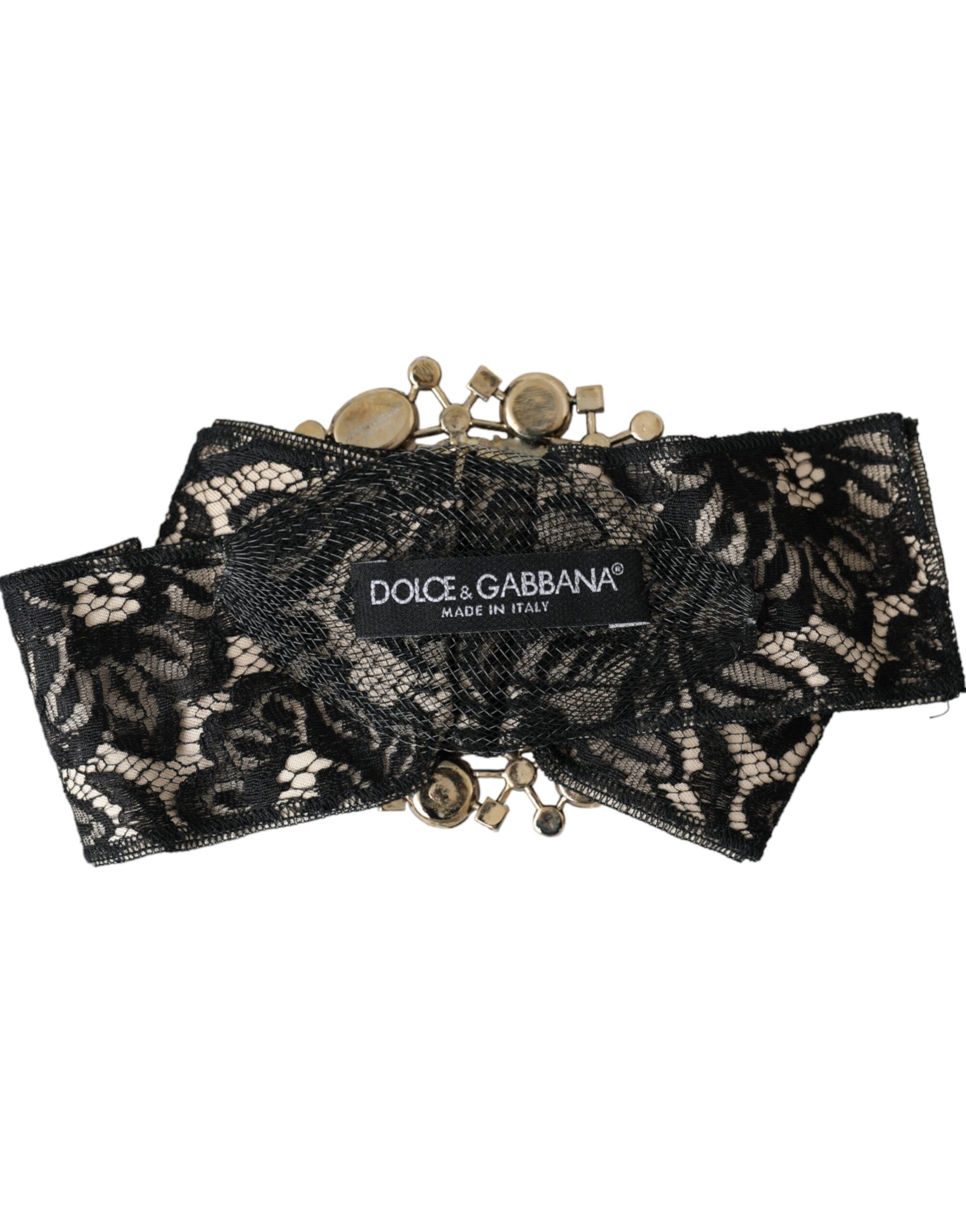 Dolce & Gabbana Black Lace Crystal Handmade Brooch Hair Pin -   -  Dolce & Gabbana. Dolce & Gabbana Black Lace Crystal Handmade Brooch Hair Pin -   -  Dolce & Gabbana.