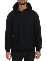 Daniele Alessandrini Black Gym Casual Hooded Cotton Sweater -   -  Daniele Alessandrini.