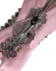 Dolce & Gabbana Pink Satin Crystal Jewelry Brooch Hair Pin -   -  Dolce & Gabbana.