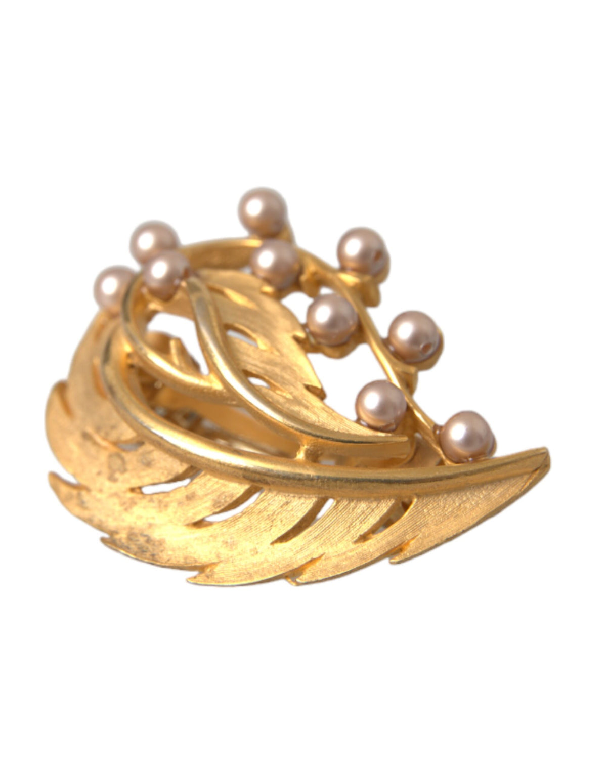 Dolce & Gabbana Gold Brass Leaf Embellished Jewelry Brooch Hair Pin -   -  Dolce & Gabbana.