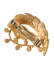 Dolce & Gabbana Gold Brass Leaf Embellished Jewelry Brooch Hair Pin -   -  Dolce & Gabbana.