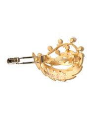 Dolce & Gabbana Gold Brass Leaf Embellished Jewelry Brooch Hair Pin -   -  Dolce & Gabbana.