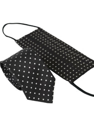Dolce & Gabbana Black White Polka Dots 100% Silk Necktie Face Mask -  Neckties, Men -  Dolce & Gabbana.