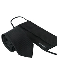 Dolce & Gabbana Black 100% Silk Adjustable Necktie Face Mask -  Neckties, Men -  Dolce & Gabbana.