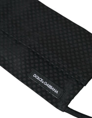 Dolce & Gabbana Black 100% Silk Adjustable Necktie Face Mask -  Neckties, Men -  Dolce & Gabbana.