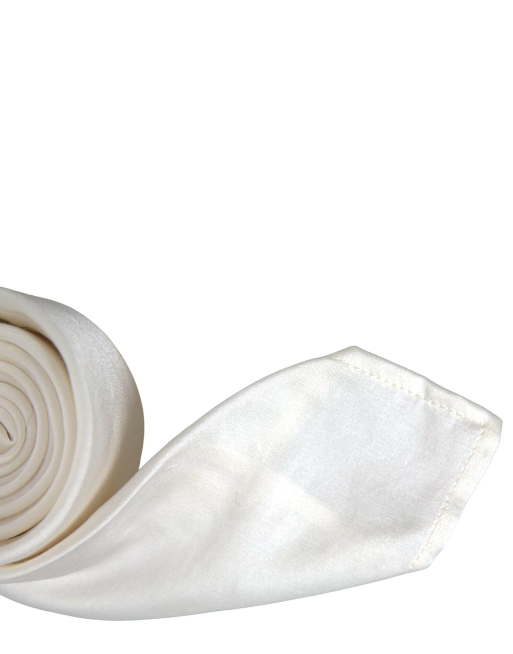 Dolce & Gabbana White Silk Blend Adjustable Tie Men -  Neckties, Men -  Dolce & Gabbana. Dolce & Gabbana White Silk Blend Adjustable Tie Men -  Neckties, Men -  Dolce & Gabbana.