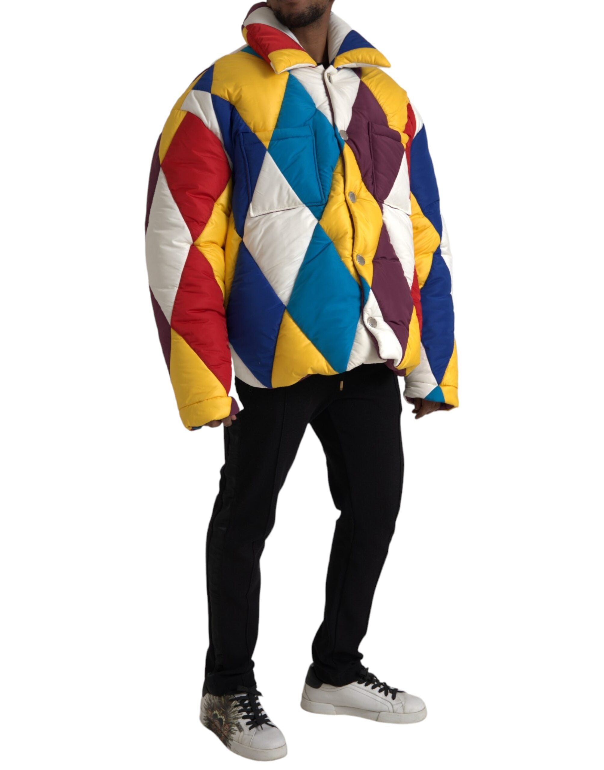 Dolce & Gabbana Multicolor Windbreaker Puffer Jacket Men -   -  Dolce & Gabbana. Dolce & Gabbana Multicolor Windbreaker Puffer Jacket Men -   -  Dolce & Gabbana.