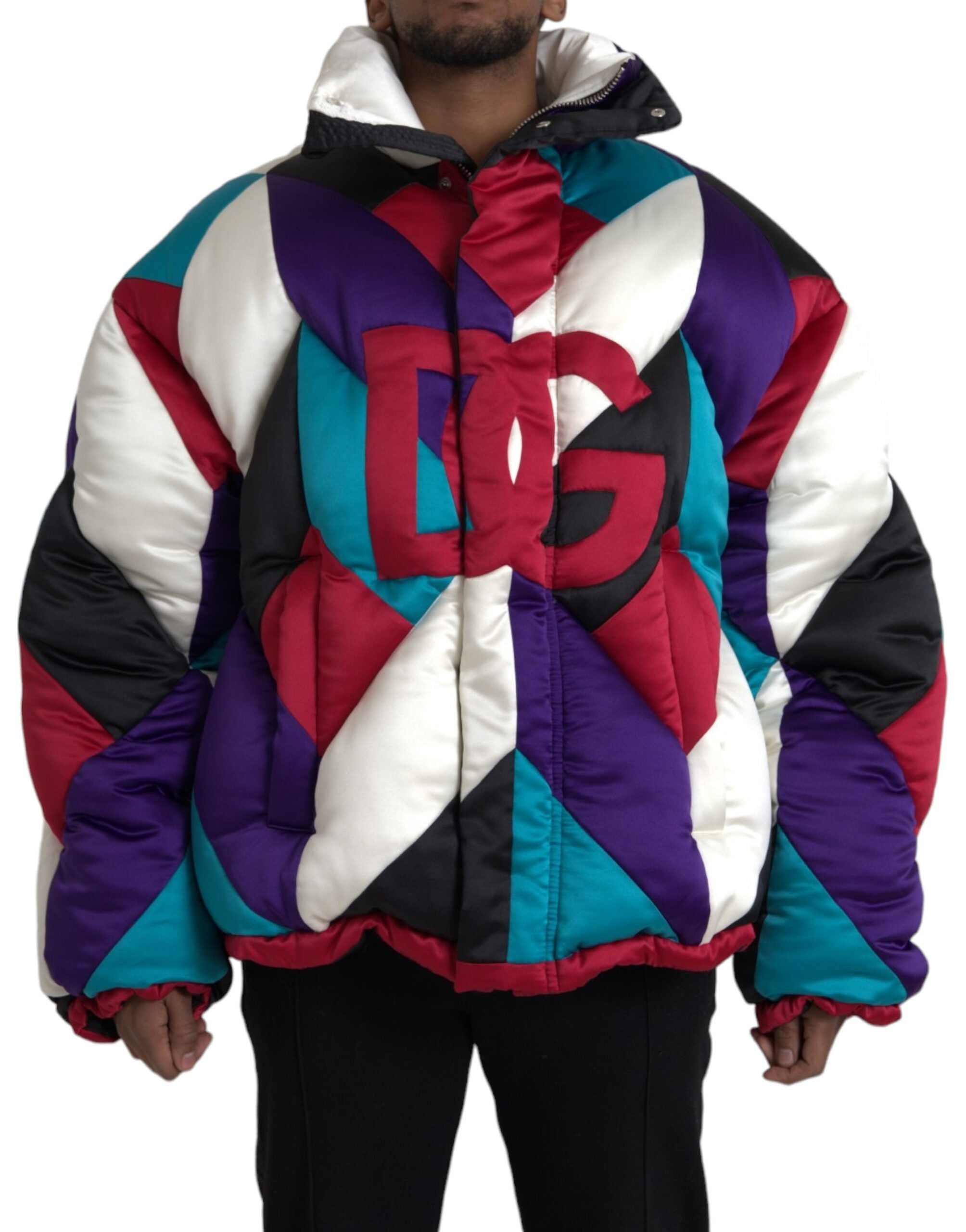 Dolce & Gabbana Multicolor Logo Windbreaker Puffer Jacket -   -  Dolce & Gabbana.