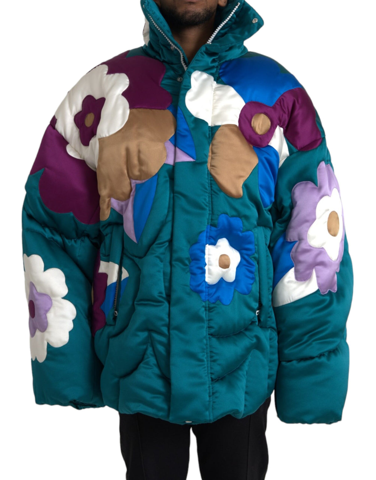 Dolce & Gabbana Multicolor Floral Windbreaker Puffer Jacket -   -  Dolce & Gabbana.