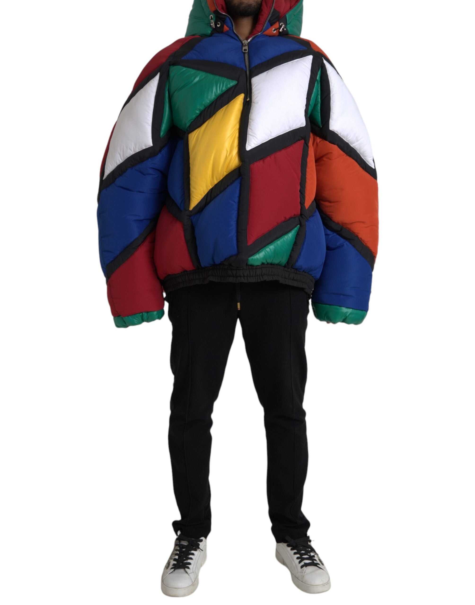 Dolce & Gabbana Multicolor Quilted Hooded Puffer Jacket -   -  Dolce & Gabbana.