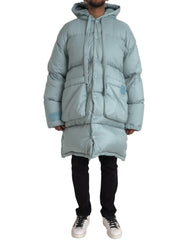 Dolce & Gabbana Light Blue Quilted Hooded Puffer Jacket Men -   -  Dolce & Gabbana.